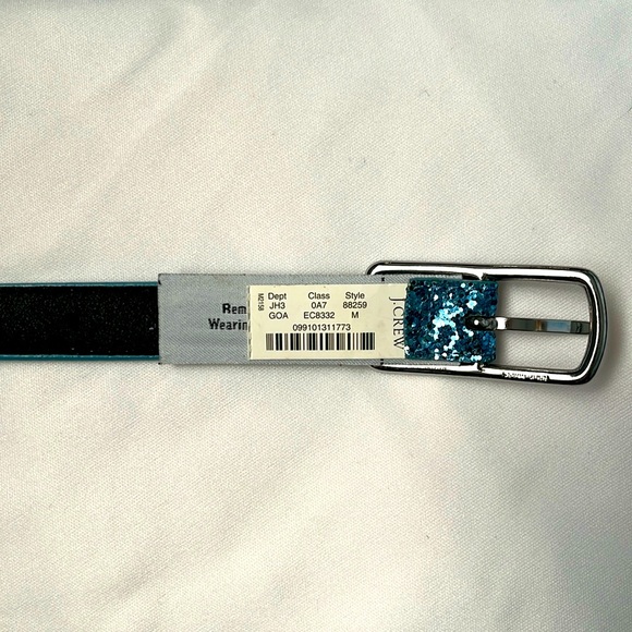 Vintage J CREW blue sequined belt. RARE! Womens M medium. NWT - Picture 3 of 6